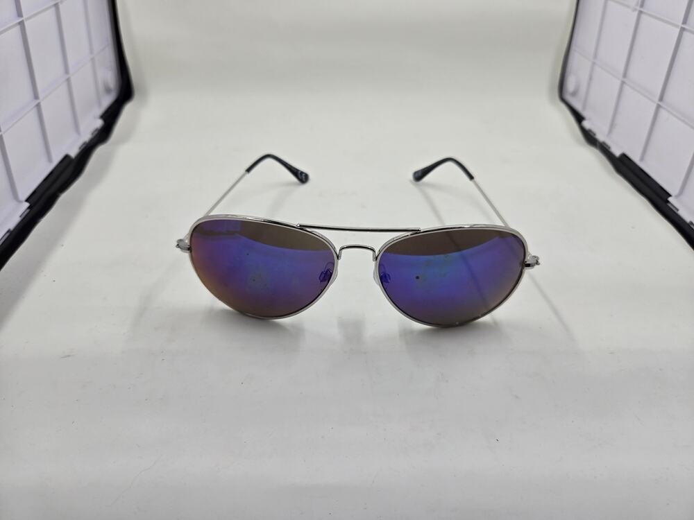 Retro Double Bridge Pilot Aviator Shades - Reflective Mirror Sunnies